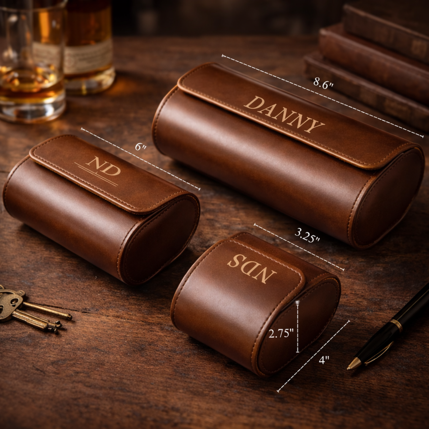 Personalized Leather Watch Case