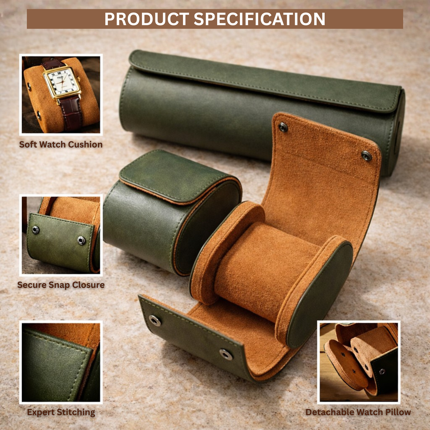 Personalized Leather Watch Case